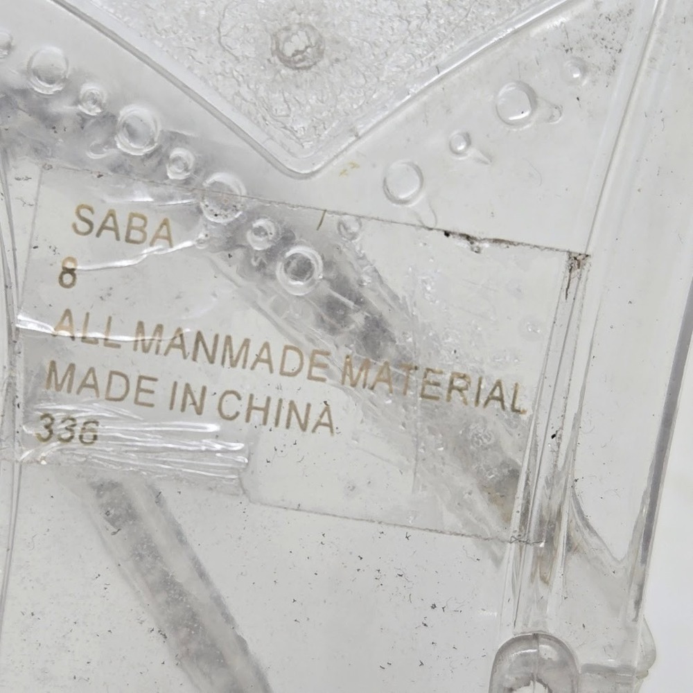 Steve Madden Women Rhinestone Clear Jelly Saba Sandals Manmade Summer 8 - Picture 5 of 11